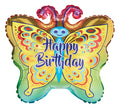 Happy Birthday Bold Butterfly Balloon (18 Inch)