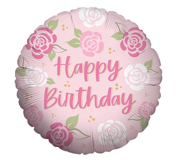 Happy Birthday Pink Roses (18 Inch)