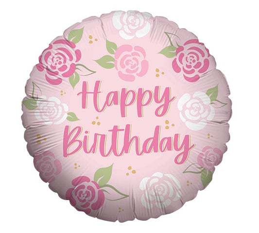 Happy Birthday Pink Roses (18 Inch)