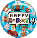 Happy Birthday Party Town Balloon (18 Inch)