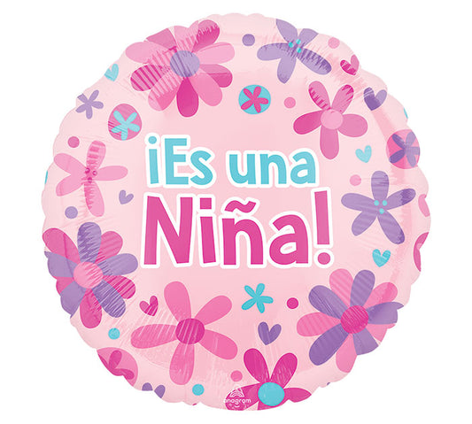 Es Una Nina It's a Girl Spanish Foil Balloon