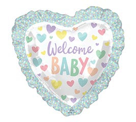 Welcome Baby Lace Heart Balloon (28 Inch)