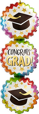 Congrats Grad Bursts Stacker 38" Foil Balloon