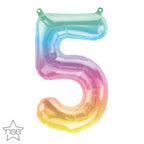 Air-Filled, Non-Floating Mini Ombre Rainbow Number