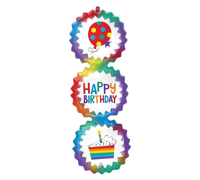 Happy Birthday Ombre Triple Balloon (D)