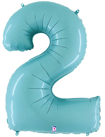 Floating Pastel Blue Number "2" Balloon (4 Foot or 40 Inch)
