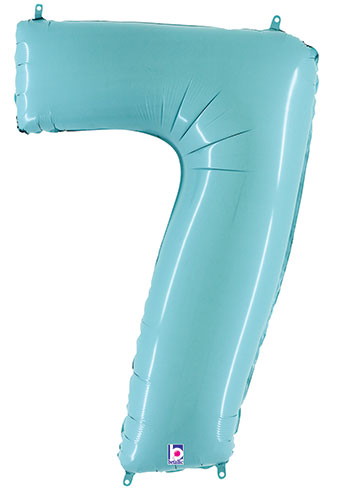 Floating Pastel Blue Number "7" Balloon (4 Foot or 40 Inch)