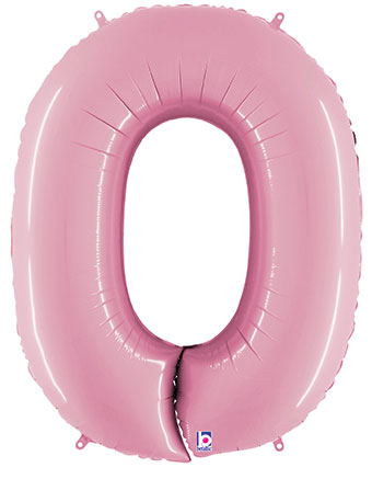 Floating Pastel Pink Number "0" Balloon (4 Foot or 40 Inch)