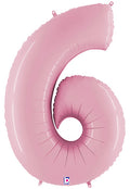 Floating Pastel Pink Number "6" Balloon (4 Foot or 40 Inch)