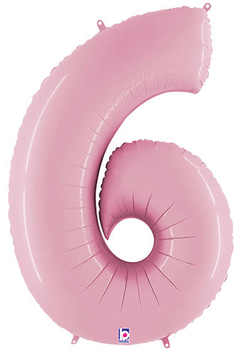 Floating Pastel Pink Number "6" Balloon (4 Foot or 40 Inch)