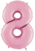 Floating Pastel Pink Number "8" Balloon (4 Foot or 40 Inch)