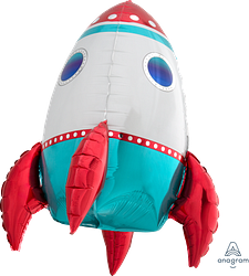 Air-Filled Rocket Ship Table Balloon (21 Inch)