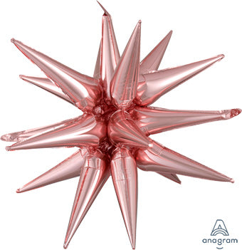 Air-Filled, Non-Floating, ROSE GOLD Magic Star Balloons (20"-35")