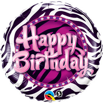 Zebra Print Birthday 18"